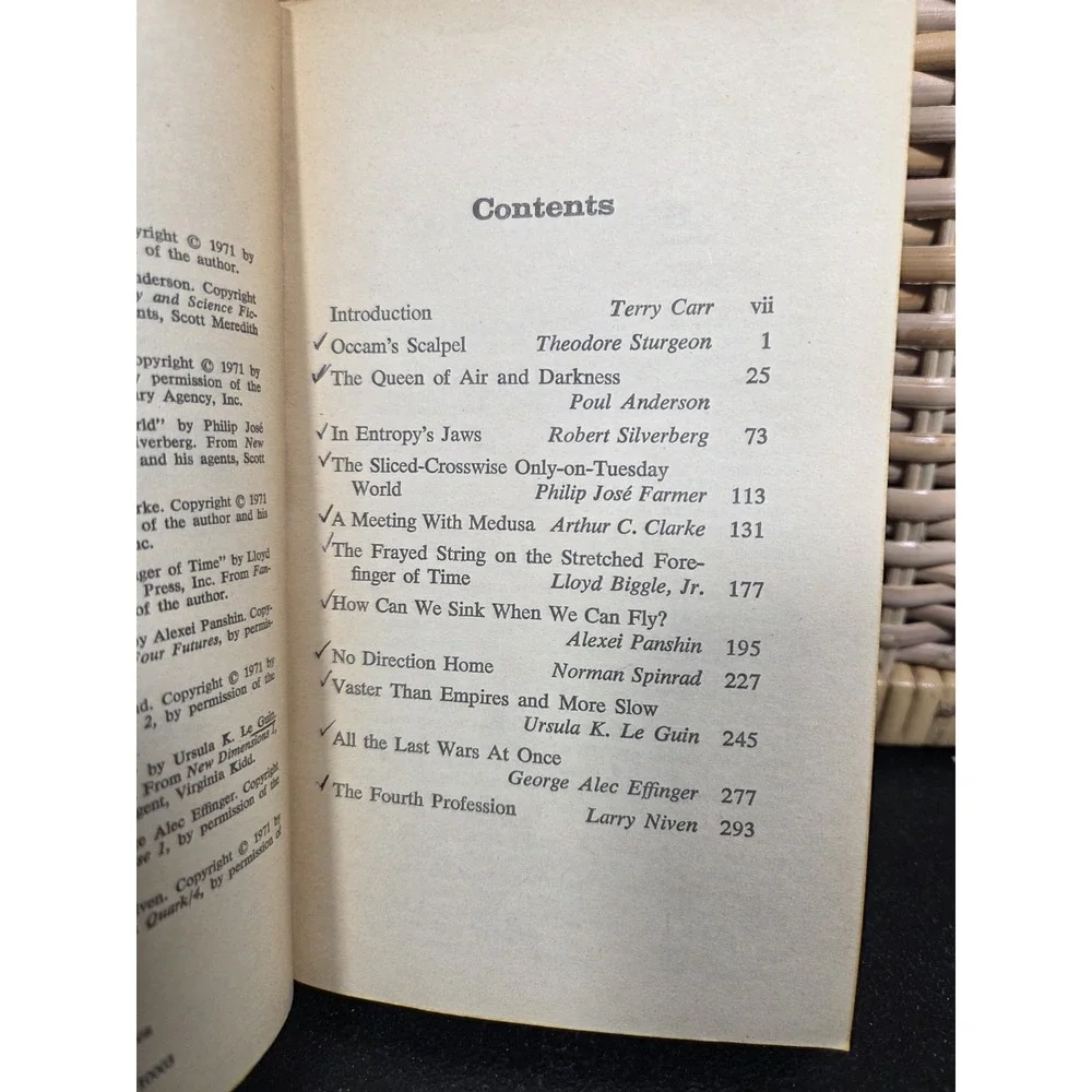 THE BEST SCIENCE FICTION OF THE YEAR #1 - EDITED BY TERRY CARR - VINTAGE 1972‎